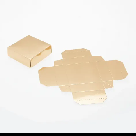 Cube Box Shiny Gold Folding Lid - Pack of 25